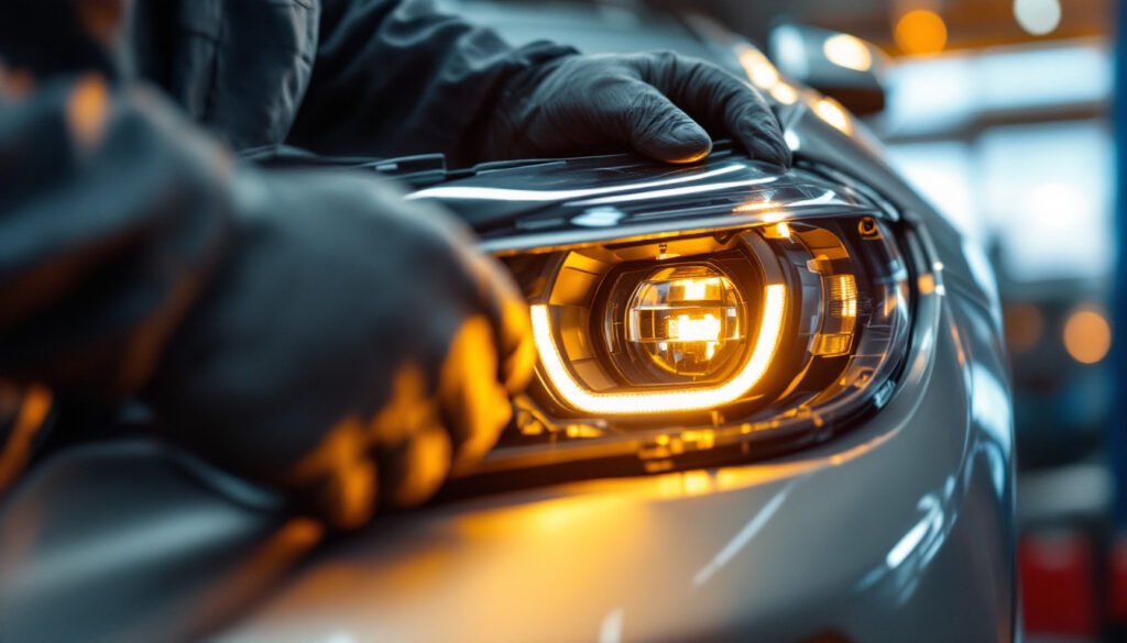 comparison between OEM and cheap aftermarket BMW headlights