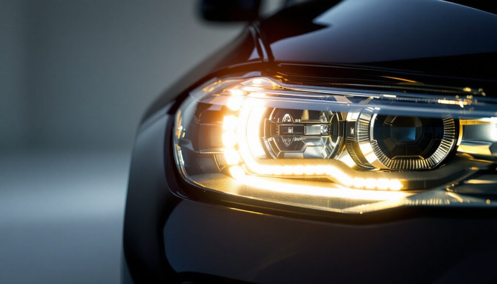 insurance quality BMW headlight close-up OEM LED design